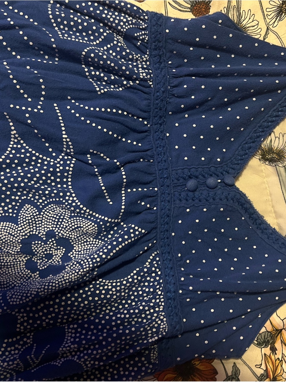 Blue Printed Dot-Detail Women’s dress